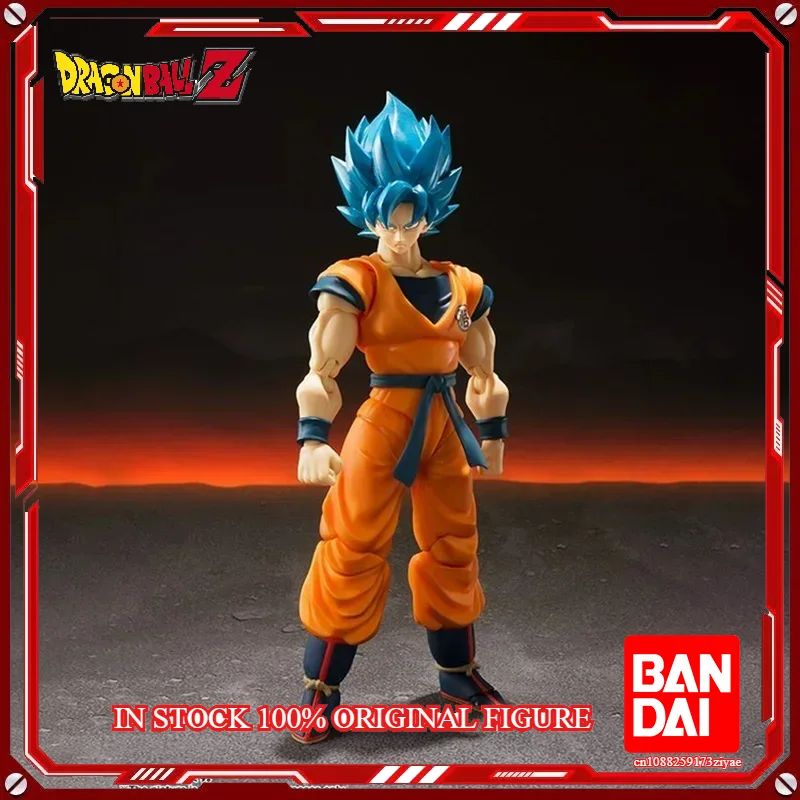 Original Bandai Dragon Ball Z S.H.Figuarts Super Saiyan God Blue Son Gokou SHF Son Goku Blue  Action Figure Model Toys