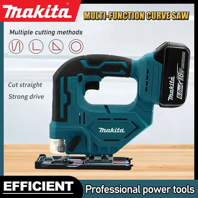 Serra tico-tico elétrica recarregável a bateria de lítio Makita DJV182Z 18V, serra curva para marcenaria, serra multifuncional para corte