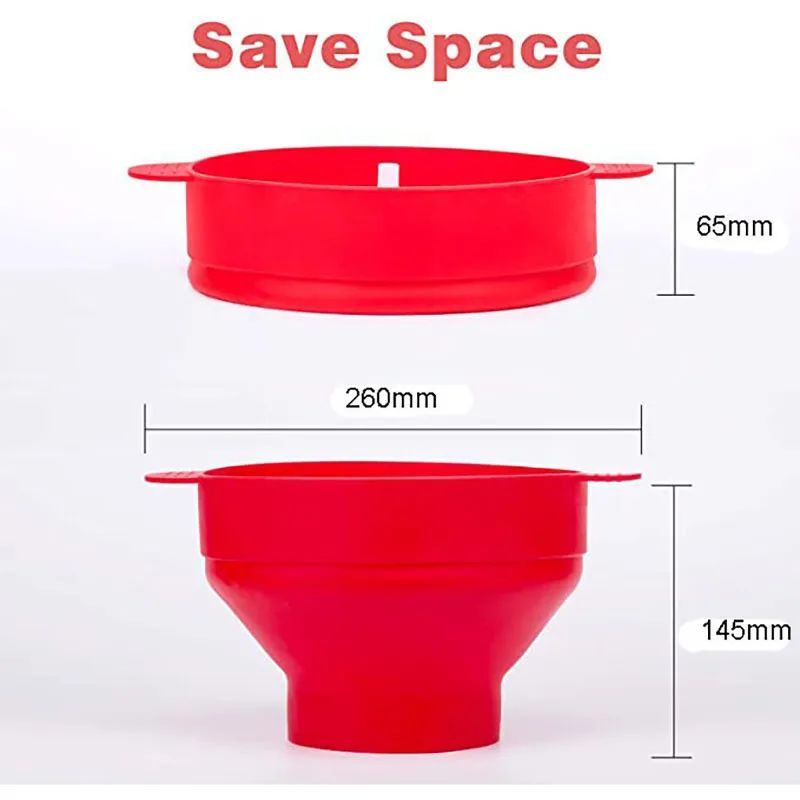 Microwave Silicone Popcorn Maker Food Grade Foldable High Quality Kitchen Easy Tools DIY Make Popcorn Bucket Bowl with Lid Bowls