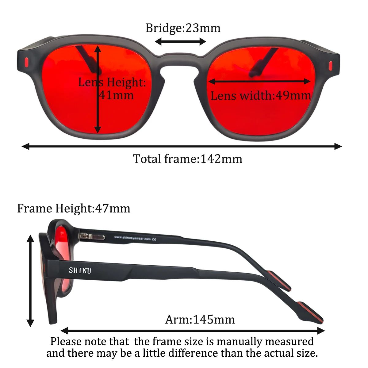 SHINU sleep better red lenses blue light filter glasses for men orange eyepieces gaming glasses Sleep aid glasses man customized