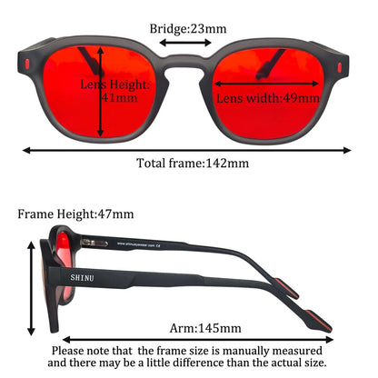 SHINU sleep better red lenses blue light filter glasses for men orange eyepieces gaming glasses Sleep aid glasses man customized