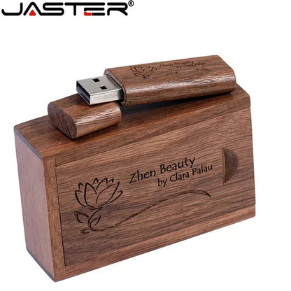 JASTER (1 unidade com LOGO Grátis) Pen Drive de Madeira com USB em Lascas de Madeira 4GB 16GB 32GB 64GB 128GB Memory Stick Presente de Casamento