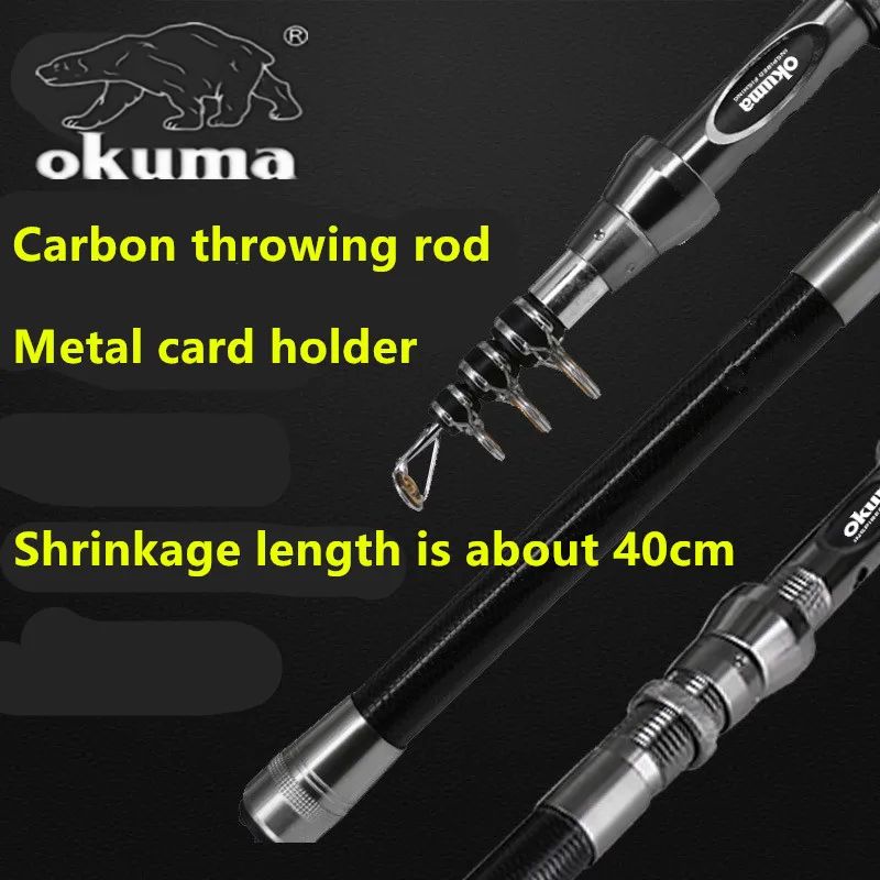 OKUMA New Carbon Rock Rod 1.5M/1.8M/2.1M/2.4M/2.7M Ceramic Guide Ring Water Drop Spinning Wheel Fishing Rod