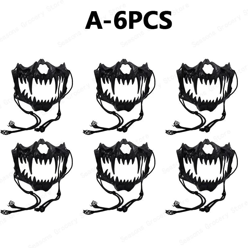 Halloween Half Face Mask Popular Dragon God Fierce Tiger Night Dog Man Wolf Costume Skull Performance Mask Mask Deadpool Terror