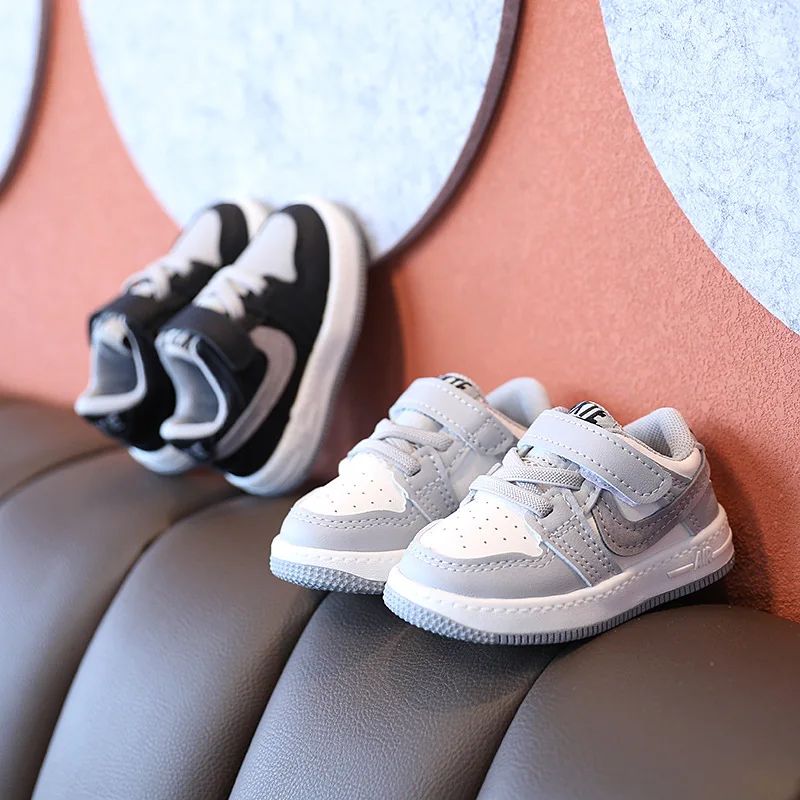 Fashion Little White Shoes Light Casual Shoes Baby Rubber Sole Anti Slip Shoes Sneakers Running Shoes Student Shoes Boys Girls