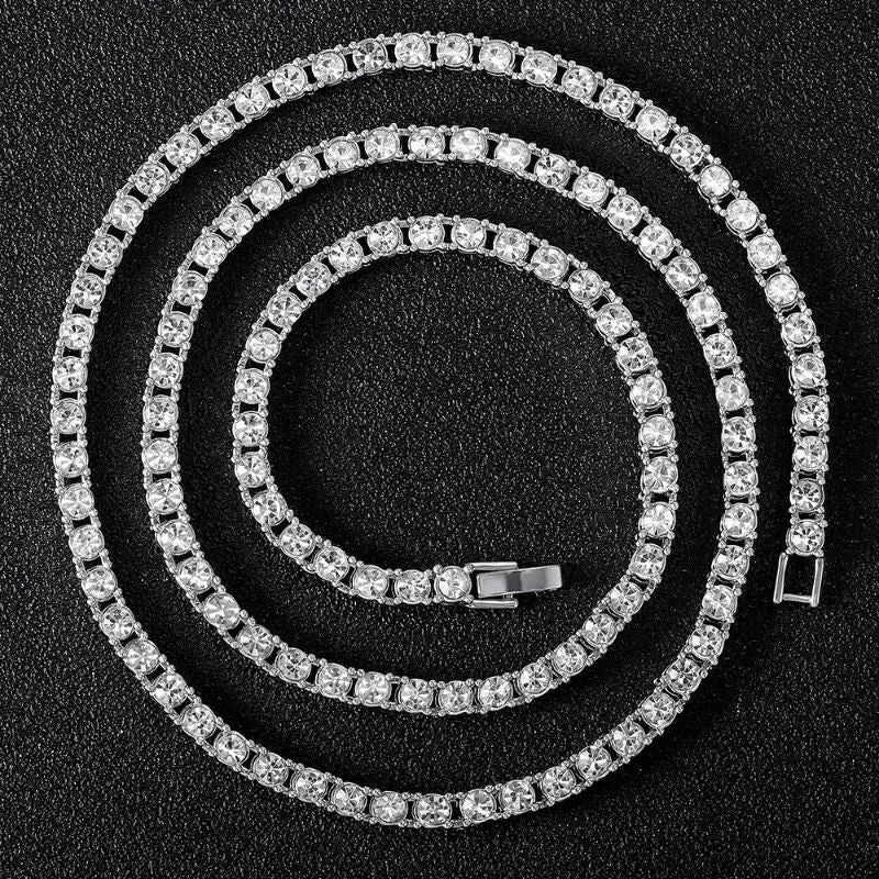 Hip Hop Brilhante Colar Corrente Cubana 15MM Feminino Masculino Cor Prata Strass Gelo Fora Corrente Cubana Punk Joias Colar Presente