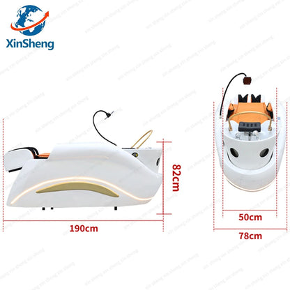 XinSheng Professional Electric Massage Bed Head SPA Salon Massage Table Hair Washing Fumigation Beds Barber Shop Smart Furniture
