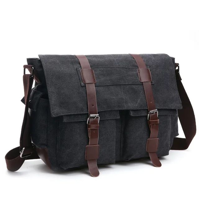 Retro Men Messenger Bags Vintage Canvas Handbags Leisure Work Travel Bag Man Business Crossbody Bags Briefcase For Male Bolsas