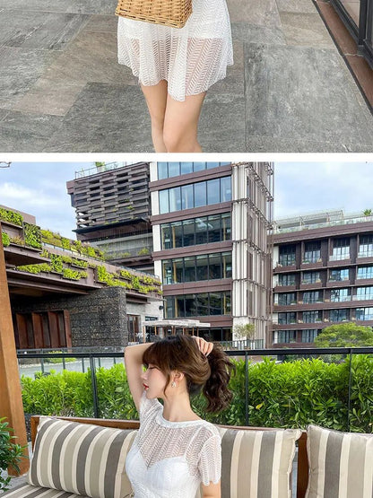 Women's One-Piece Swimsuit Thermal Spring Bathing Lace Cover-Up Slimming Ins White New Hot Sale Of The Season Fashionable Swimwe