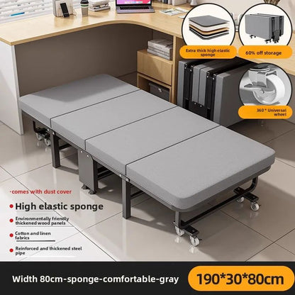 Cama dobrável, cama para pausa para almoço, cadeira para soneca, cama de acampamento portátil doméstica com tábua rígida para acompanhante.