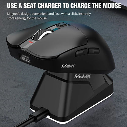 X11 PAW3311 Mouse Sem Fio Tri-Modo Mouse Bluetooth Mouse Gamer 12000 DPI RGB Base de Carregamento Magnético por Toque BT/2.4G/Com Fio