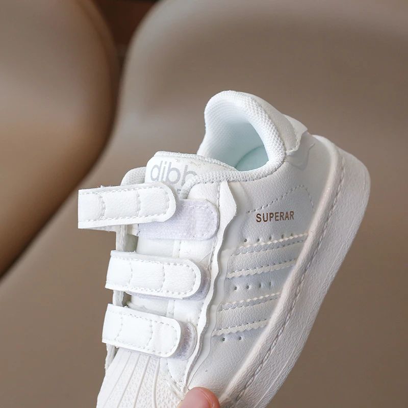 Childrens Baby Sneakers Blue Leather Boys Girls Toddler Shoes Four Seasons Models Pink Versatile Non-slip Small Kid Single Shoes