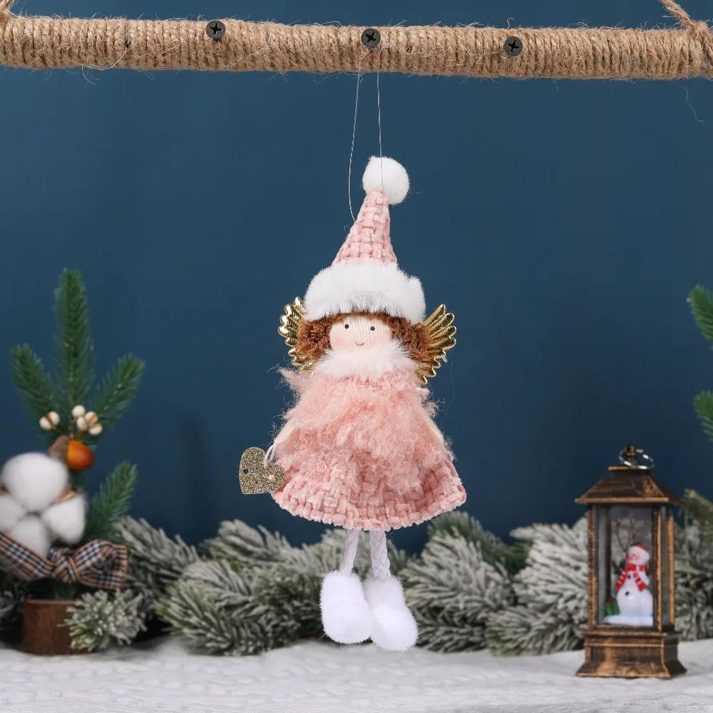 Christmas plush antlers angel girl pendant Christmas tree pendant creative doll pendant gift