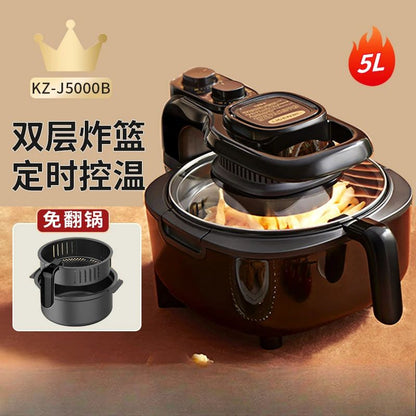220V Automatic Double-Layer Electric Air Fryer Hot Pot Non-Stick Home Use Large Capacity Potatoes Fryer