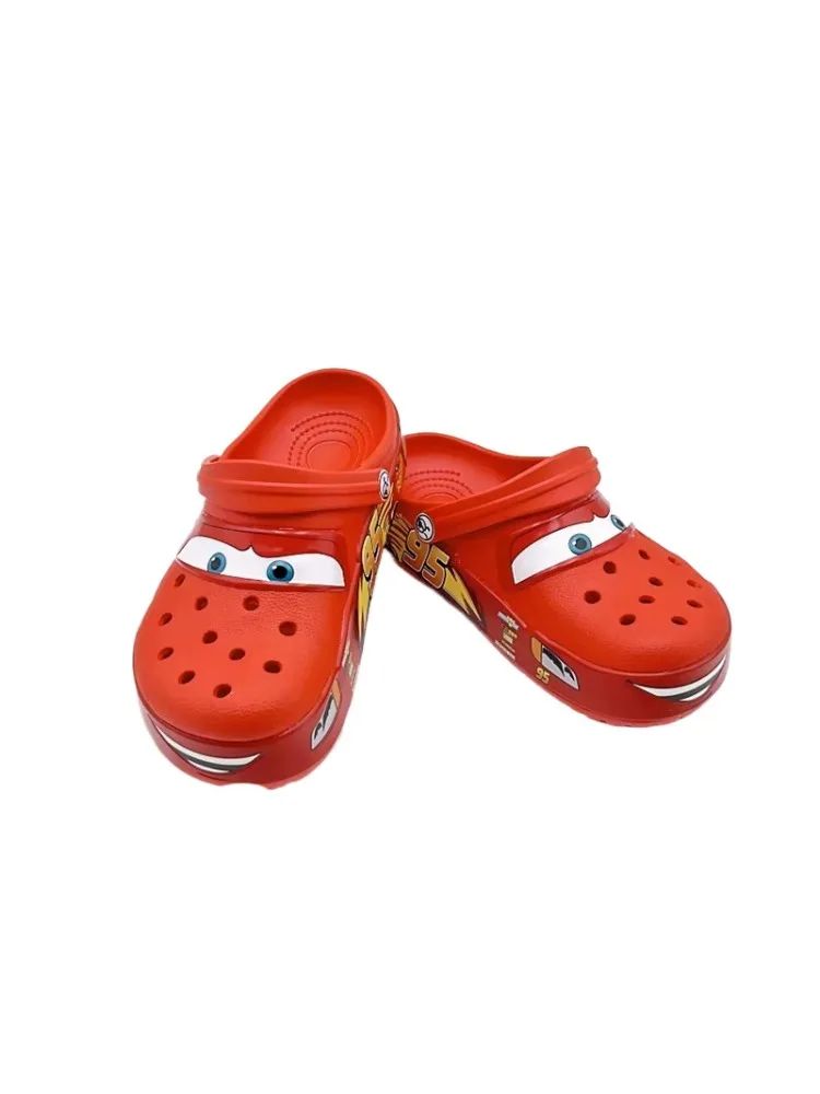 Sandália Pantufa Casual Infantil Mcqueens Pixar Cartoon Sólida Impermeável Respirável Eva Adulto de Alta Qualidade com Tiras no Tornozelo para Presente