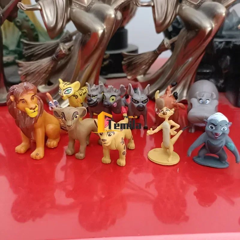 12pçs/lote 4cm Rei Leão Simba Mufasa Kiara Pumbaa Timão Rafiki Figuras PVC Bonecos Estátua Brinquedo Modelo Colecionável Presente de Aniversário Infantil