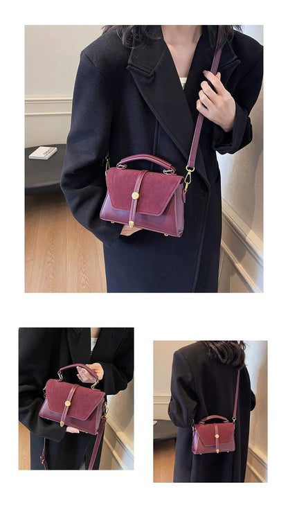 Crossbody Bags Elegant Handbag with Adjustable Strap Golden-Tone Hardware and Flap Closure Trendy Crossbody Bag for Women