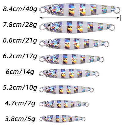 3/5/8 unidades de iscas de pesca de metal Jig Set 7g 10g 14g 21g 28g 40g Iscas de Jigging de arremesso em costa marítima Colher isca artificial de água salgada