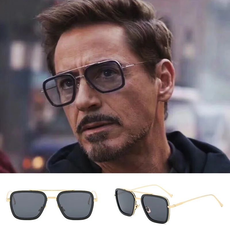 Tony Stark Óculos Masculino Feminino Óculos de Sol Homem de Ferro Óculos Steampunk Óculos de Sol Masculino