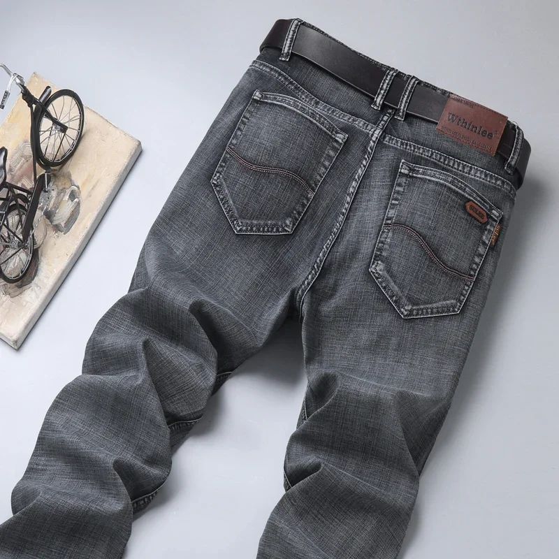 Mens High Quality Jeans Fashion Straight Denim Pants Men Classic Casual Jeans Male Plus Size Denim Trousers Ripped Jeans 28-40
