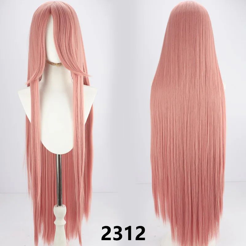Perucas sintéticas de cabelo rosa com volume de ar, seda de cabelo macia de alta temperatura, cabelo a granel, peruca longa, cacheada, de ondas grandes, lisa, para Cosplay
