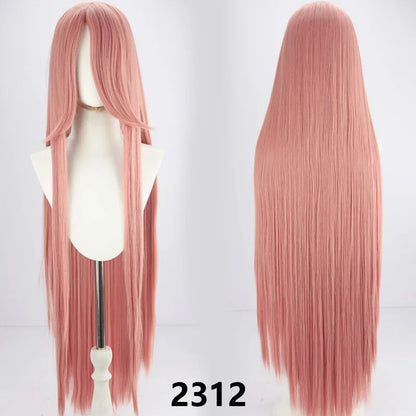 Perucas sintéticas de cabelo rosa com volume de ar, seda de cabelo macia de alta temperatura, cabelo a granel, peruca longa, cacheada, de ondas grandes, lisa, para Cosplay