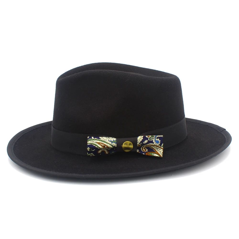 Men Women Fedora Hats Casual Vintage Autumn Winter Caps Bowknot Jazz Designed Outdoor Britain Derby Luxury Hat  Trilby Caps