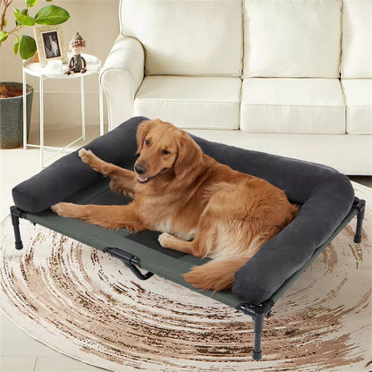 BINGOPAW Cama Elevada para Cães ao Ar Livre, Cama Reclinável Refrescante para Animais de Estimação com Estrutura Elevada e Tecido de Malha, Cama para Dormir em Acampamento com Almofada Removível
