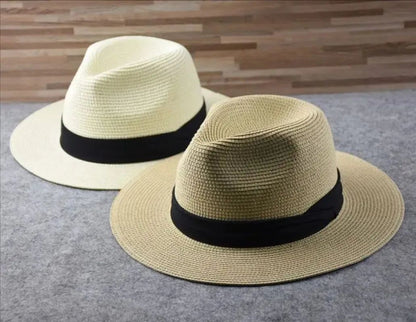 Chapéus de Sol Grandes Oversize para Homens Mulheres Praia Panamá Aba Larga Chapéu de Palha Senhora Chapéus de Sol de Verão Plus Size Chapéu Fedora 55-57cm 58-60cm