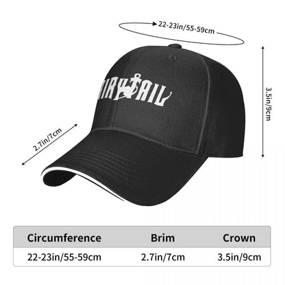Boné Masculino Anime Fairy Tail Bonés de Moda Chapéus com Logotipo Asquette Homem Boné Pai para Homens Boné Trucker