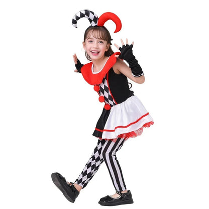 2026 New Sydanne New Variety Clown Skirt Dress Set Cosplay Costume  Cute Clown Clothes Masquerade Halloween Costume
