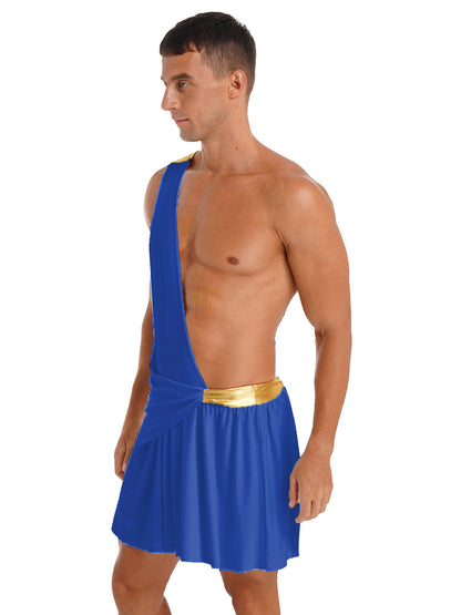 Mens Roman Toga Costume Ancient Greek Gods Senator Emperor Robe Uniform Halloween Party Cosplay Role Play Fancy Dress