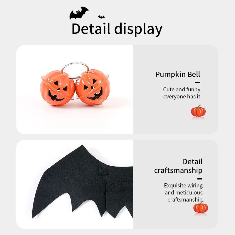 Roupa de Halloween para Cães e Gatos Fantasia Asa de Morcego Preta Colete Cosplay Festa Acessórios para Pets Cães Gatos Decoração