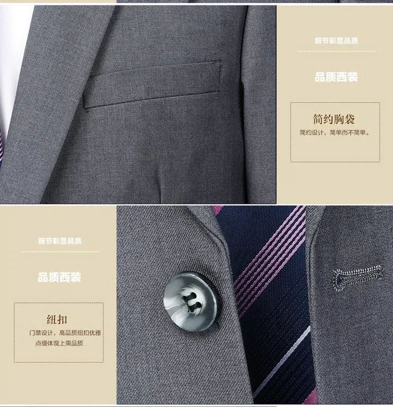S-8XL New  (Blazer+ Pants) Men's Fashion Business Gentleman Trend Slim-fit Casual Wedding Travel Plus-size Solid Color Suit