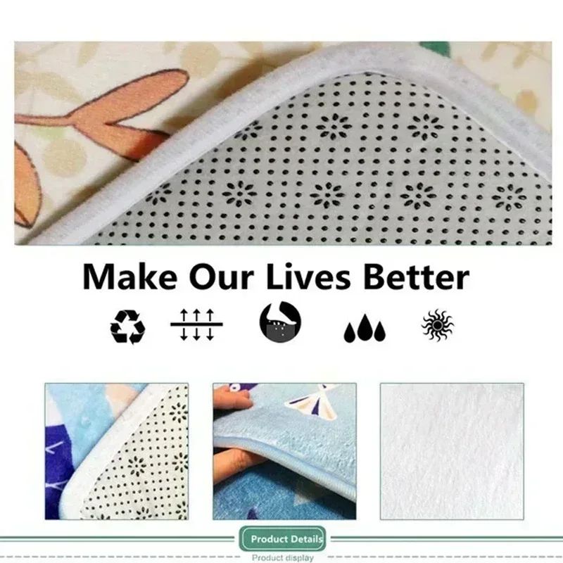 Round Christmas Carpet Festive Area Rug Non-Slip Wear-resistant Circle Carpet for Living Room Bedroom Soft Floor Mat Home Decor