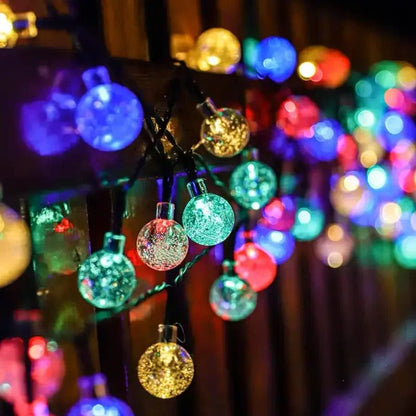 Solar Crystal Globe LED String Lights 60 LED 8 Lighting Modes IP65 Fairy Light Christmas Garland For Garden Party Decor 1pc/2pcs