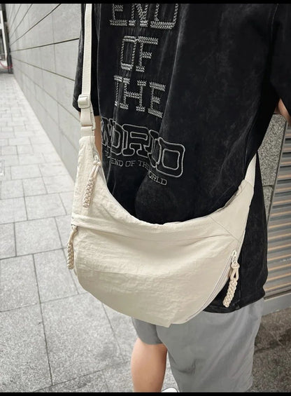 Trendy Women's Soft Cloth Shoulder Bag Solid Color Student Casual Style Big Handbags Crossbody Bags for Women Shoulder Hobos Bag