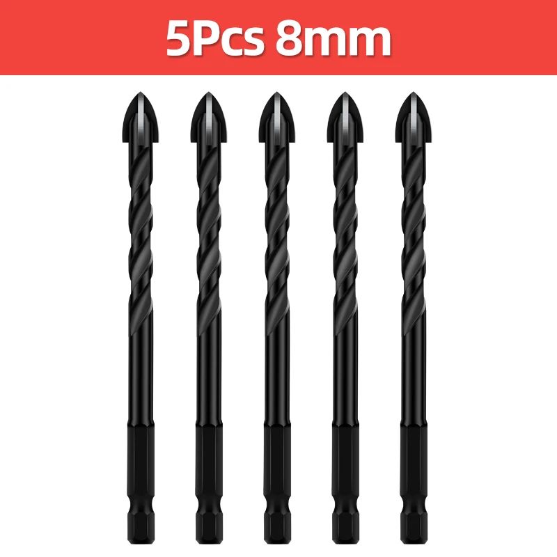 Cross Hex Tile Drill Bit For Glass Concrete Ceramic Tile Hole Opener Tunsten Carbide Hard Alloy Bits Set Tools 3 4 5 6 8 10 12mm