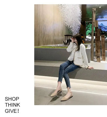 Simple Solid Coloured Women's Flats Classic Fashionable Style Pointed Toe Suitable for Business Office Comfortable To Wear