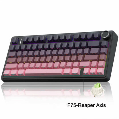 Teclado Mecânico Gamer AULA F75 RGB Layout 75% Gravação Lateral Gasket Mounted Personalizado 80 Teclas Keycaps PBT Teclado Sem Fio