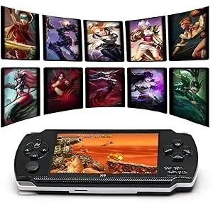 JXD Handheld Game Console 4.3 inch 8GB Built in 2000 Games for Multiple Simulators X6 Retro Video Game Console Mp3/4/Ebook TV Out Mini Hand Portable Game Player Device Holiday (White)