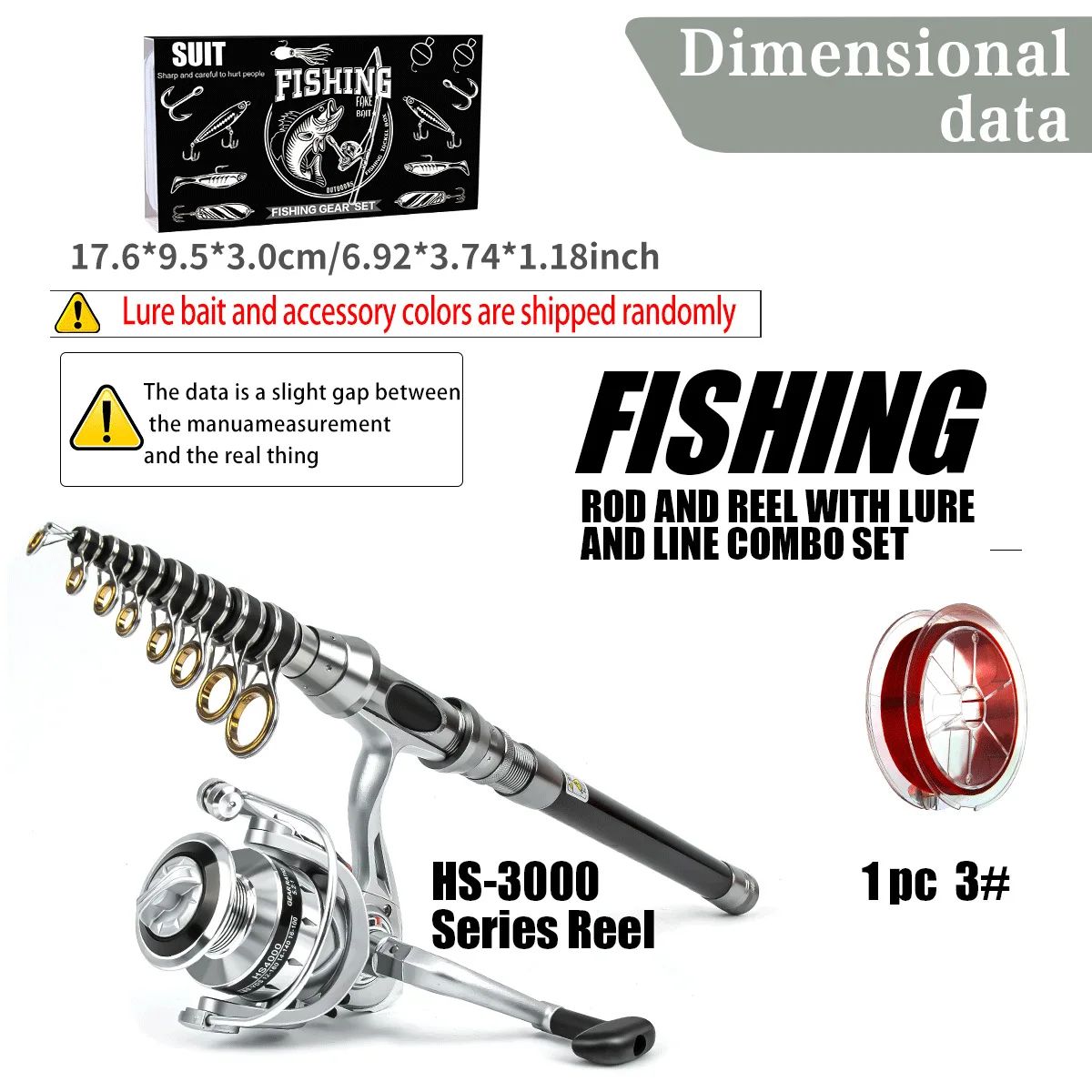 Conjunto de Vara e Carretilha de Pesca Arremesso Longo Luya Vara e Carretilha de Pesca Marinha Combinadas Vara de Spinning Telescópica