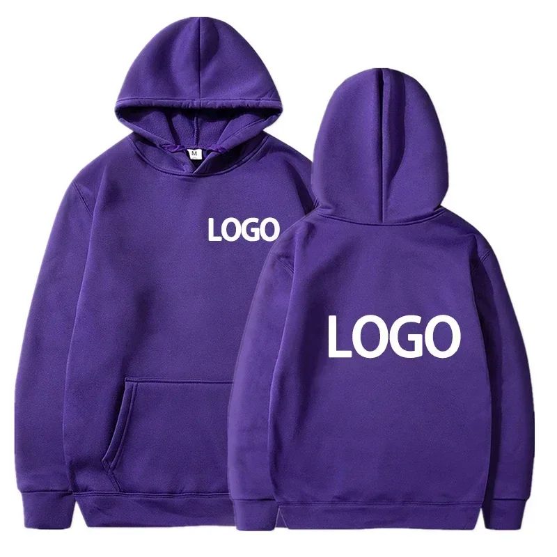 Customized Pullover Hoodie Unisex Poly-Cotton Blend Loose Casual Wear For Team Bulk Order Club Events