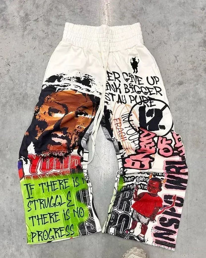 Hip Hop Yu-Gi-Oh Y2k Pants Baggy Sweatpants Men Elastic Waist American Streetwear Vintage Joggings Casual Pants Men Clothing
