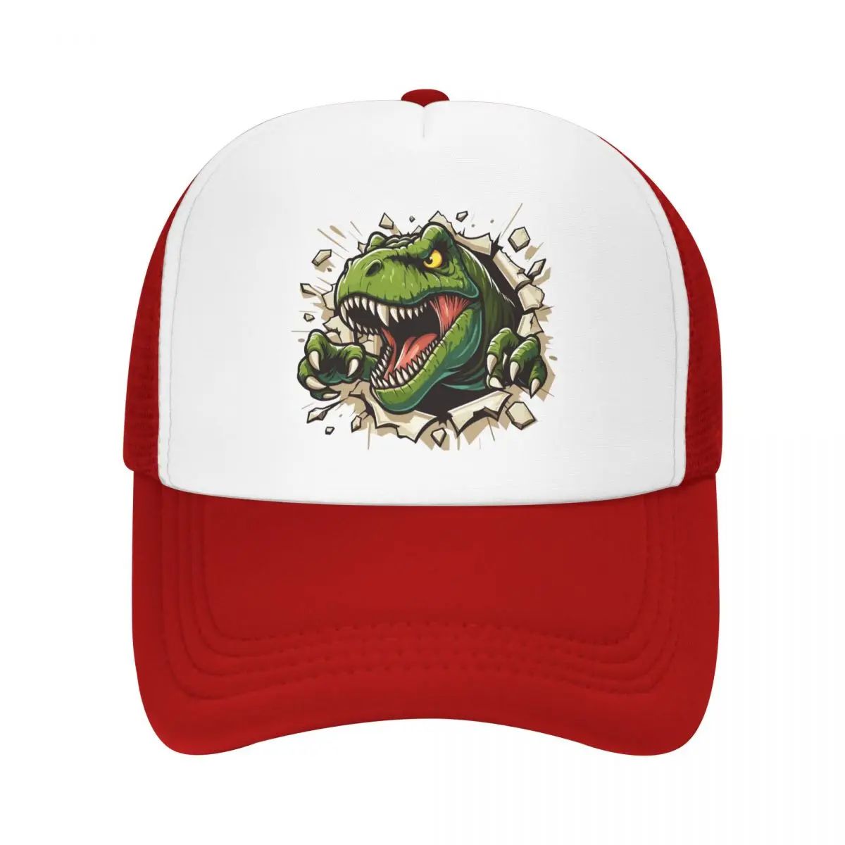 Boné de beisebol com rugidos de dinossauro T-rex selvagem personalizado, masculino, feminino, respirável, chapéu de caminhoneiro, bonés snapback para atividades ao ar livre