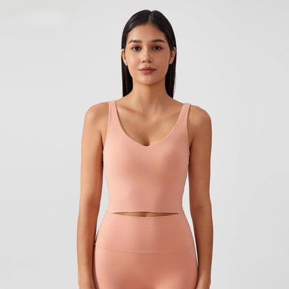 Sports Bra for Women Yoga Top Fixed Chest Pad Gym Vest Shock-proof Workout Tops Yoga Clothes U-shaped Back Fitness Crop Top