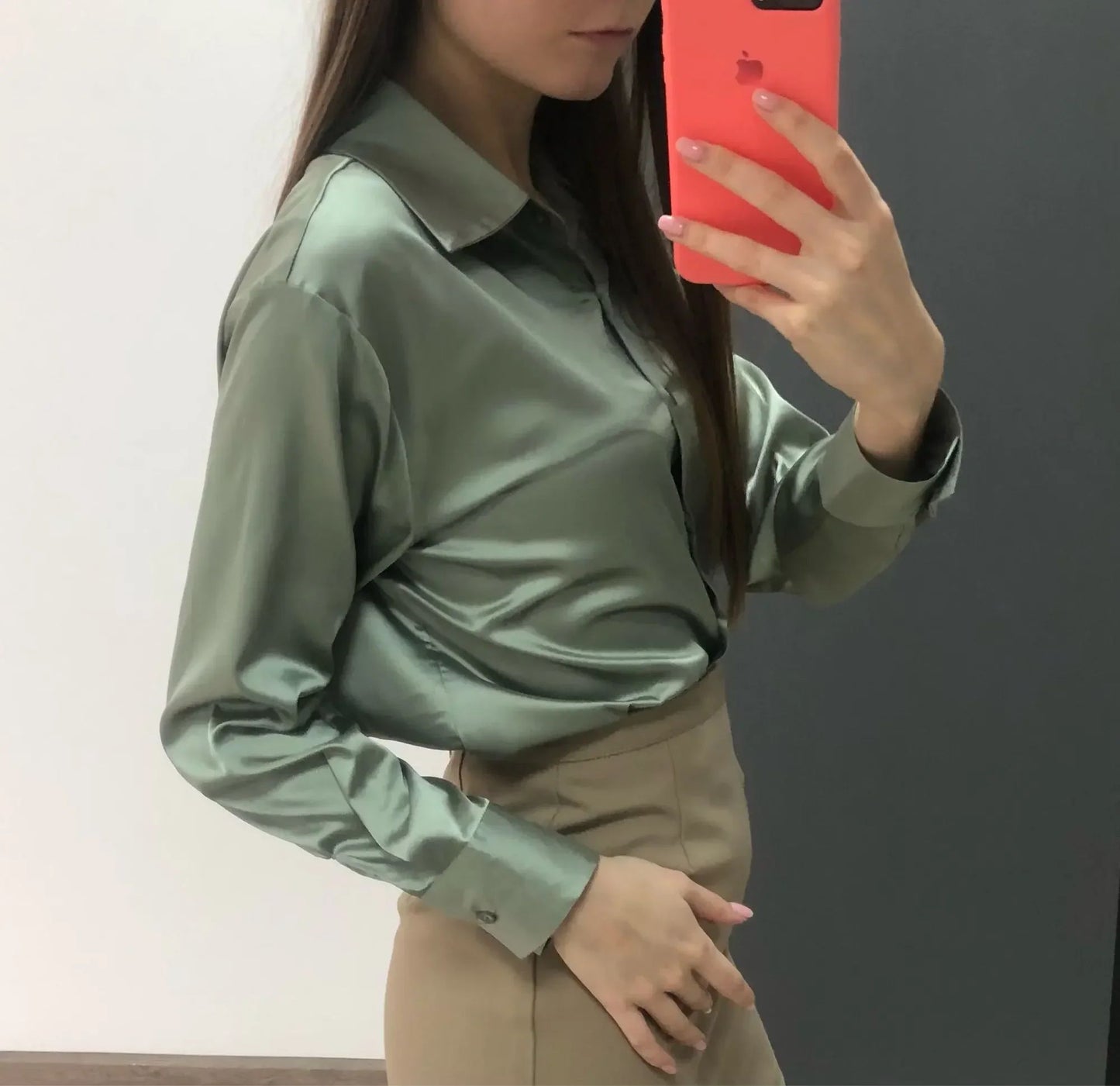 Fall Turn-down Collar Elegant Satin Loose Women Shirt 2025 Plus Size Blouse Autumn Vintage Casual Button Silk Tops