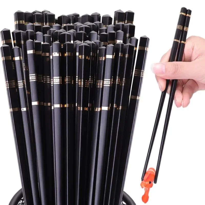 Metal Alloy Chinese Chopstick Reusable Non-slip Sushi Food Chop Sticks Japanese Korean Chopsticks Kitchen Tableware Accessories