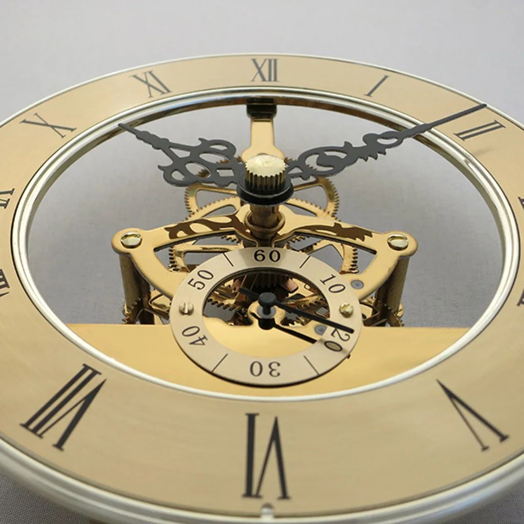 DIY Creative Mechanical Clock Ornament Frameless Metal Skeleton Clock Movement Home Silent Clock Living Room Office Decoration