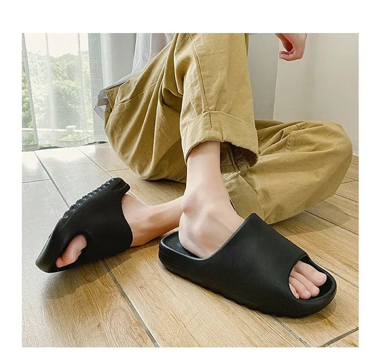 Hot coconut slippers cloud thick sole sandals summer fashion soft background beach male slippers female sandals eva slides